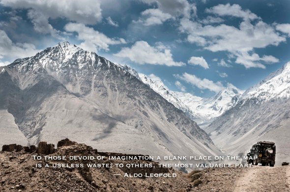 inspiration, travel, quote, Tajikistan, Hindu Kush, Pamirs, mountains, highway, 4x4, land rover, defender, gravel road, dirt