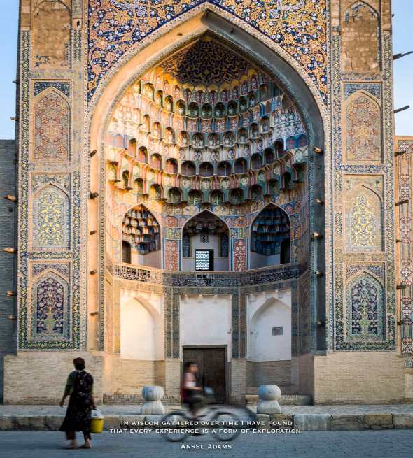 Bukhara, Uzbekistan, Mosque, Quote, Inspiration, Photography, Adventure, Quote, Ansel Adams,