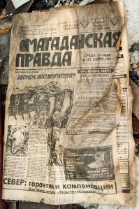 abandoned city, siberia, russia, GULAG, mining, ghost town, old remains, newspaper